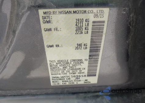 2015 Nissan Altima 2.5 S from USA, damaged, VIN 1N4AL3AP7FC569658